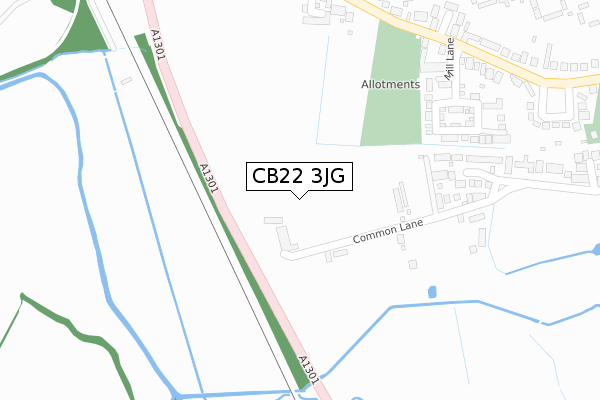 CB22 3JG map - large scale - OS Open Zoomstack (Ordnance Survey)