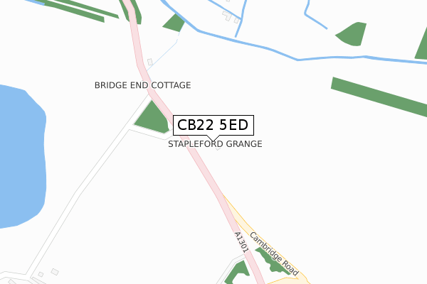 CB22 5ED map - large scale - OS Open Zoomstack (Ordnance Survey)