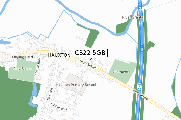 CB22 5GB map - large scale - OS Open Zoomstack (Ordnance Survey)