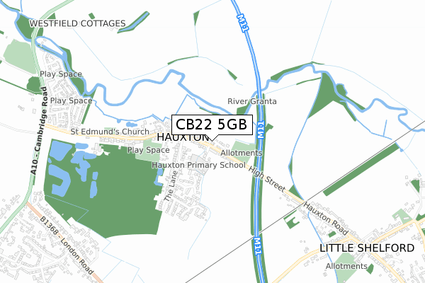 CB22 5GB map - small scale - OS Open Zoomstack (Ordnance Survey)