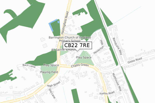 CB22 7RE map - large scale - OS Open Zoomstack (Ordnance Survey)