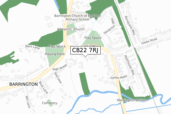 CB22 7RJ map - large scale - OS Open Zoomstack (Ordnance Survey)