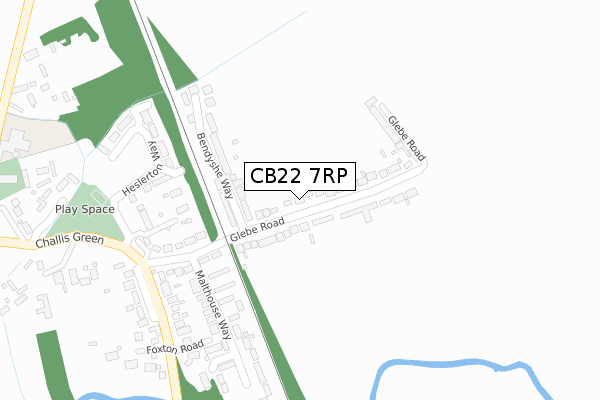 CB22 7RP map - large scale - OS Open Zoomstack (Ordnance Survey)