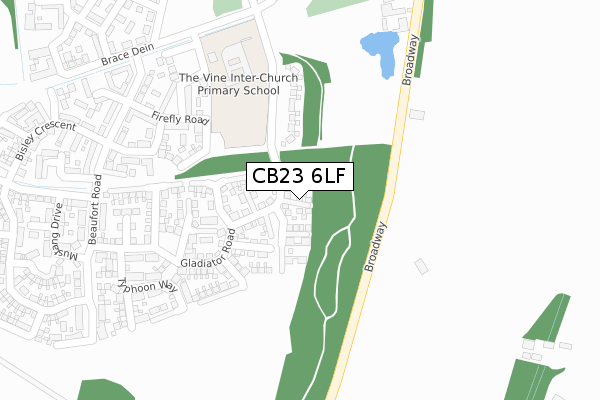 CB23 6LF map - large scale - OS Open Zoomstack (Ordnance Survey)