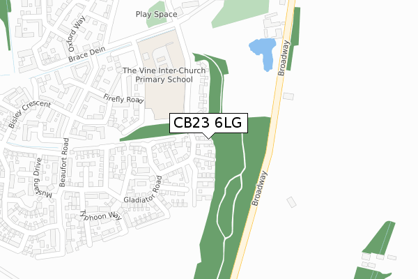 CB23 6LG map - large scale - OS Open Zoomstack (Ordnance Survey)