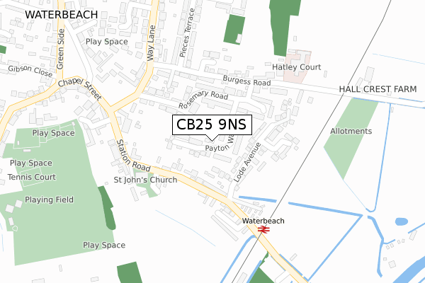 CB25 9NS map - large scale - OS Open Zoomstack (Ordnance Survey)