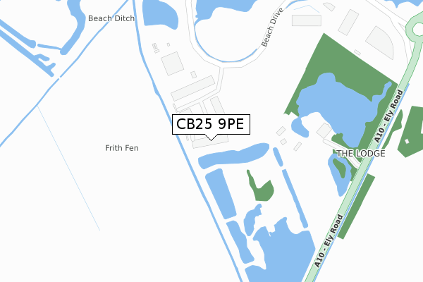 CB25 9PE map - large scale - OS Open Zoomstack (Ordnance Survey)