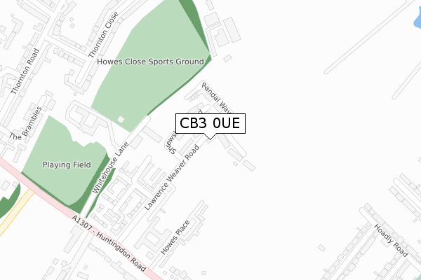 CB3 0UE map - large scale - OS Open Zoomstack (Ordnance Survey)