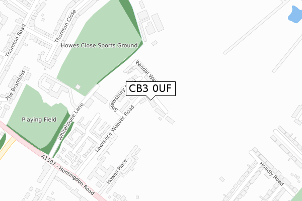 CB3 0UF map - large scale - OS Open Zoomstack (Ordnance Survey)