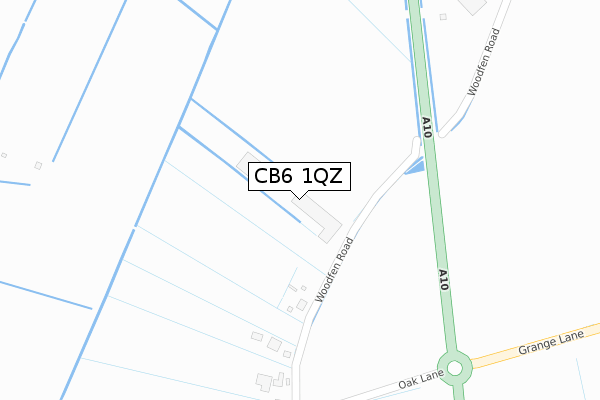 CB6 1QZ map - large scale - OS Open Zoomstack (Ordnance Survey)