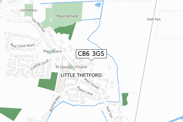 CB6 3GS map - large scale - OS Open Zoomstack (Ordnance Survey)