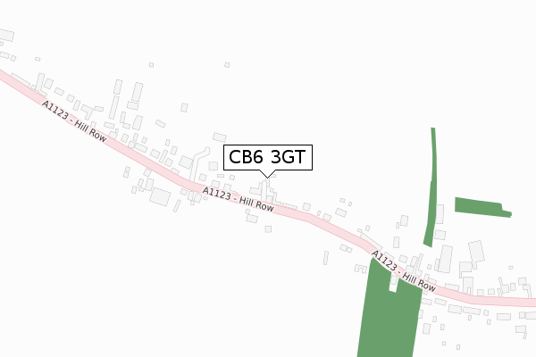 CB6 3GT map - large scale - OS Open Zoomstack (Ordnance Survey)