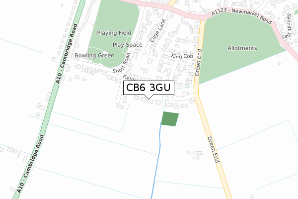 CB6 3GU map - large scale - OS Open Zoomstack (Ordnance Survey)