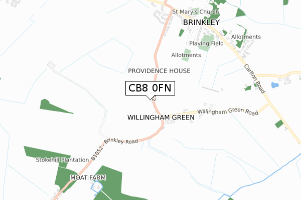 CB8 0FN map - small scale - OS Open Zoomstack (Ordnance Survey)