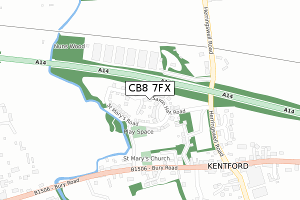 CB8 7FX map - large scale - OS Open Zoomstack (Ordnance Survey)