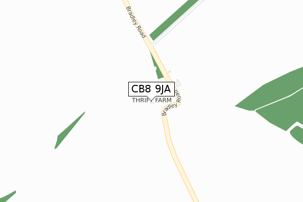 CB8 9JA map - large scale - OS Open Zoomstack (Ordnance Survey)