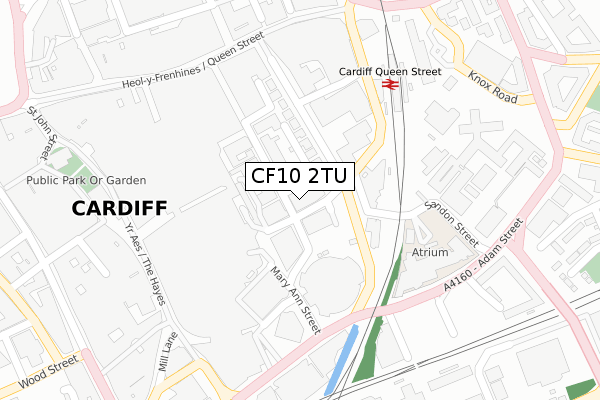 CF10 2TU map - large scale - OS Open Zoomstack (Ordnance Survey)