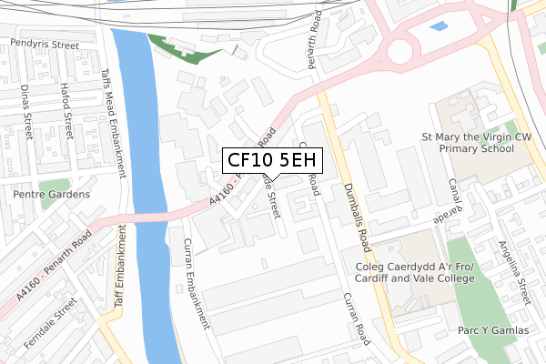 CF10 5EH map - large scale - OS Open Zoomstack (Ordnance Survey)