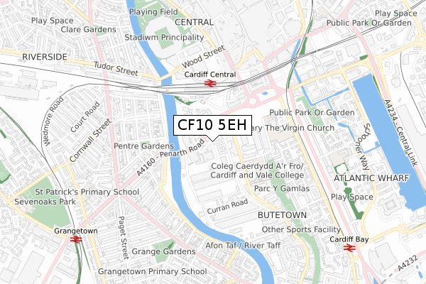 CF10 5EH map - small scale - OS Open Zoomstack (Ordnance Survey)