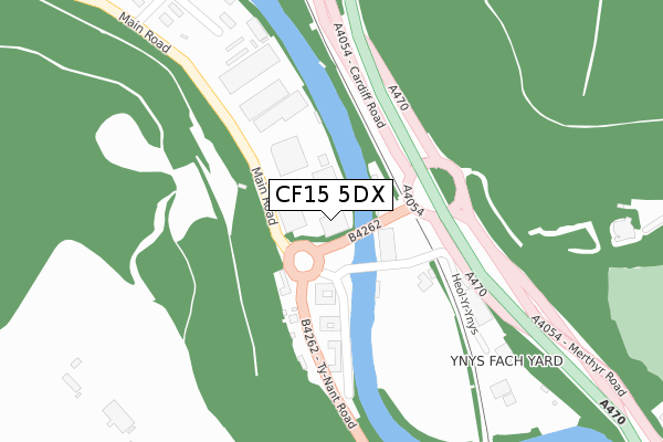 CF15 5DX map - large scale - OS Open Zoomstack (Ordnance Survey)