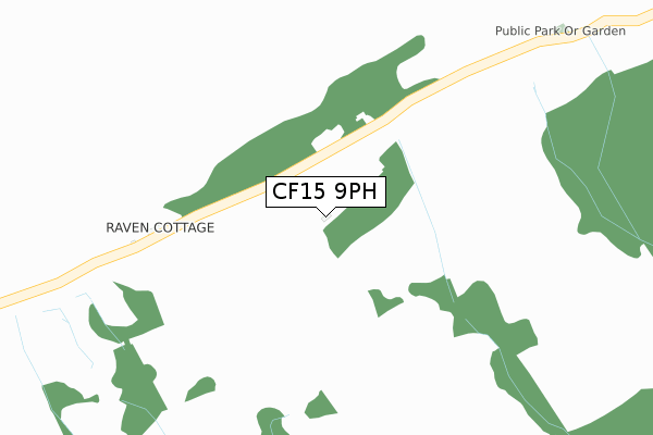 CF15 9PH map - large scale - OS Open Zoomstack (Ordnance Survey)