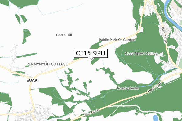 CF15 9PH map - small scale - OS Open Zoomstack (Ordnance Survey)