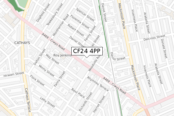 CF24 4PP map - large scale - OS Open Zoomstack (Ordnance Survey)