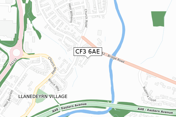 CF3 6AE map - large scale - OS Open Zoomstack (Ordnance Survey)