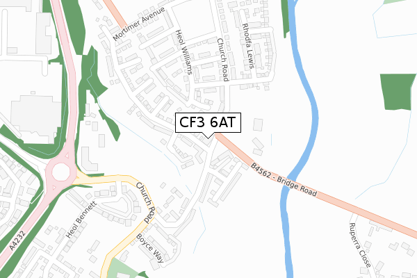 CF3 6AT map - large scale - OS Open Zoomstack (Ordnance Survey)