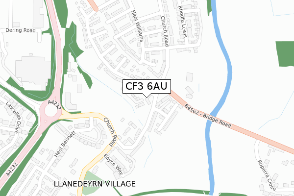 CF3 6AU map - large scale - OS Open Zoomstack (Ordnance Survey)