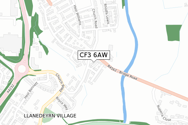 CF3 6AW map - large scale - OS Open Zoomstack (Ordnance Survey)