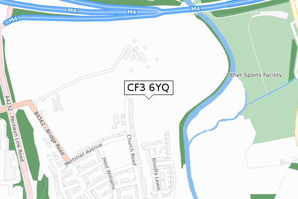 CF3 6YQ map - large scale - OS Open Zoomstack (Ordnance Survey)