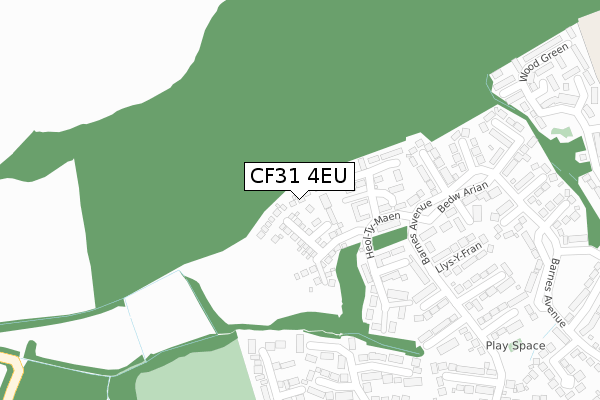 CF31 4EU map - large scale - OS Open Zoomstack (Ordnance Survey)