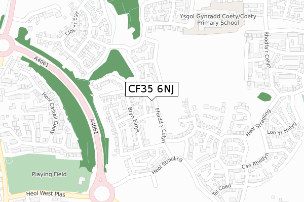 CF35 6NJ map - large scale - OS Open Zoomstack (Ordnance Survey)