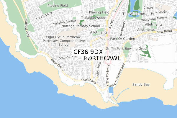 CF36 9DX map - small scale - OS Open Zoomstack (Ordnance Survey)