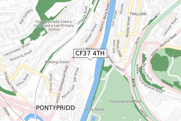 CF37 4TH map - large scale - OS Open Zoomstack (Ordnance Survey)