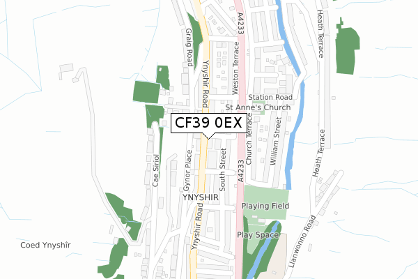 CF39 0EX map - large scale - OS Open Zoomstack (Ordnance Survey)