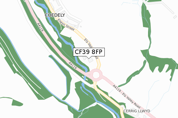 CF39 8FP map - large scale - OS Open Zoomstack (Ordnance Survey)