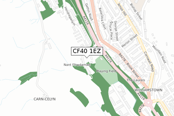 CF40 1EZ map - large scale - OS Open Zoomstack (Ordnance Survey)