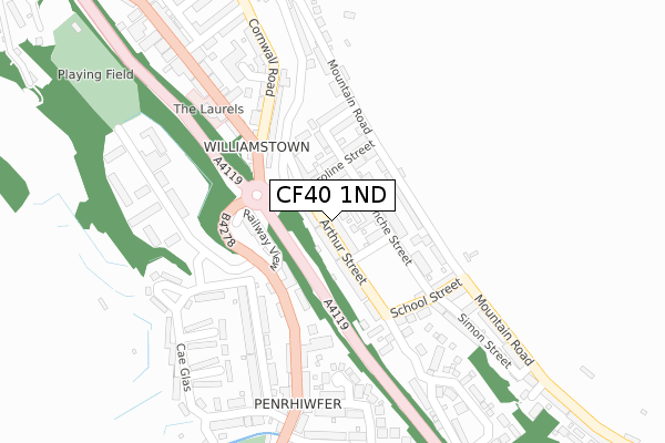 CF40 1ND map - large scale - OS Open Zoomstack (Ordnance Survey)