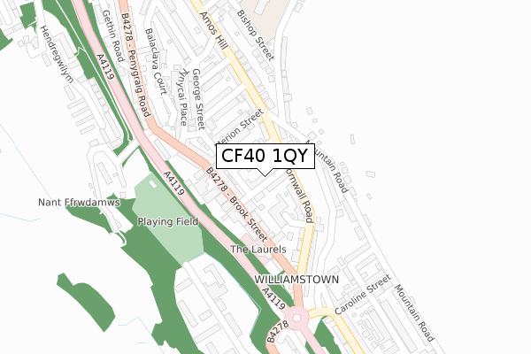 CF40 1QY map - large scale - OS Open Zoomstack (Ordnance Survey)