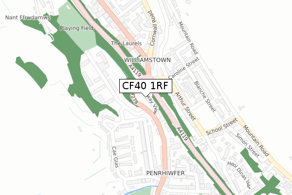 CF40 1RF map - large scale - OS Open Zoomstack (Ordnance Survey)