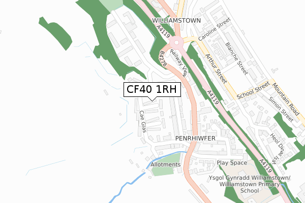 CF40 1RH map - large scale - OS Open Zoomstack (Ordnance Survey)