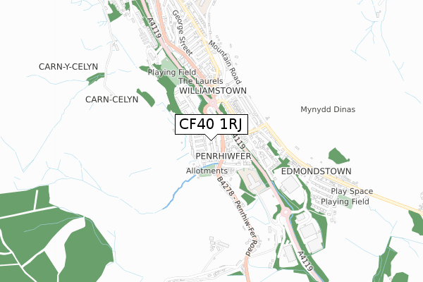 CF40 1RJ map - small scale - OS Open Zoomstack (Ordnance Survey)