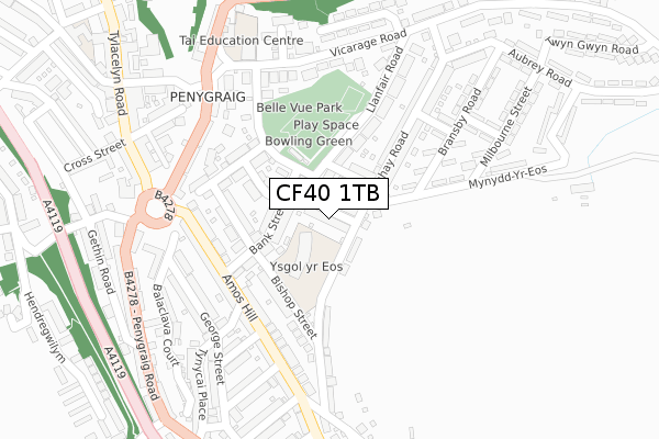 CF40 1TB map - large scale - OS Open Zoomstack (Ordnance Survey)