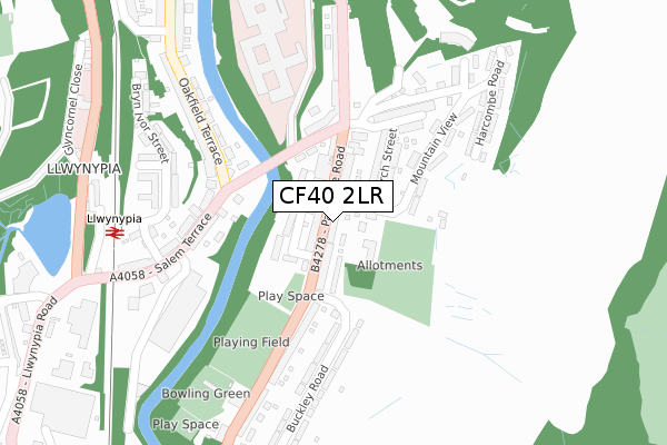 CF40 2LR map - large scale - OS Open Zoomstack (Ordnance Survey)