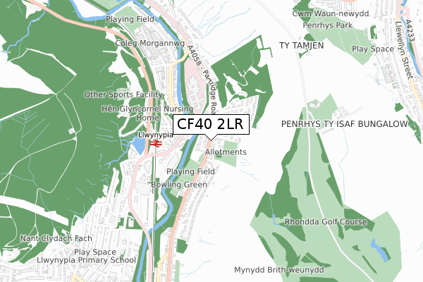 CF40 2LR map - small scale - OS Open Zoomstack (Ordnance Survey)