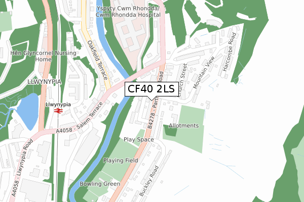 CF40 2LS map - large scale - OS Open Zoomstack (Ordnance Survey)