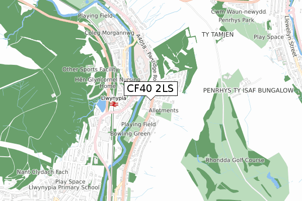 CF40 2LS map - small scale - OS Open Zoomstack (Ordnance Survey)