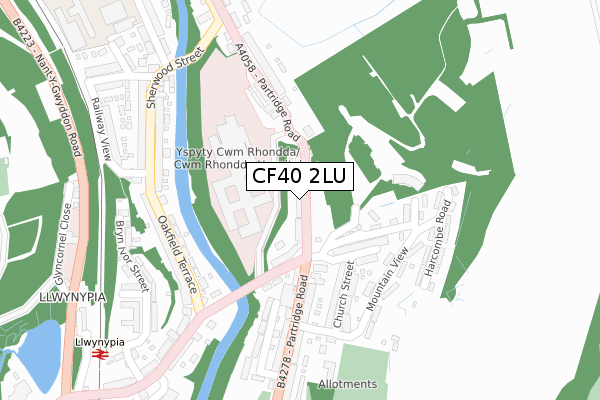 CF40 2LU map - large scale - OS Open Zoomstack (Ordnance Survey)